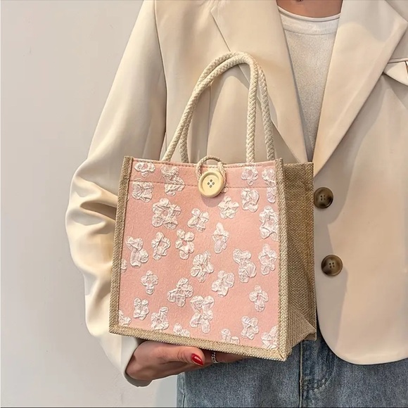 Pink Floral Tote Bag - Picture 5 of 5